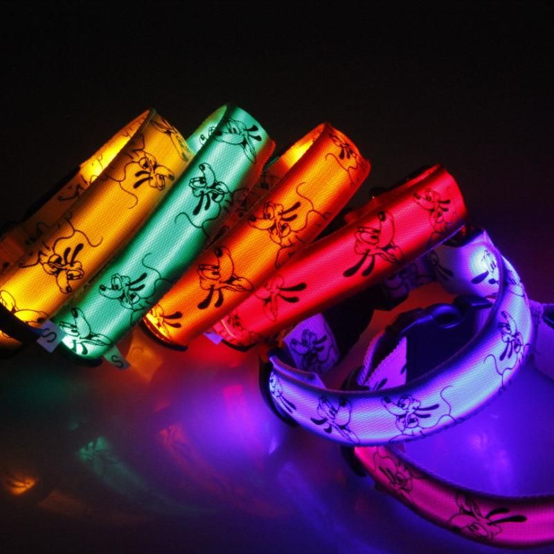 Wholesale Night Glowing Luminous, LED Night Safety Flashing Glow Dog Pet Collar// Collar for Dogs Collars Accept Customized Logo