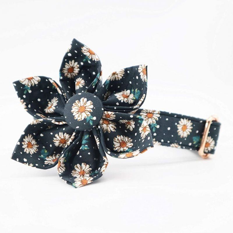 Cotton Fabric Pattern Dog Collar Bandana Set