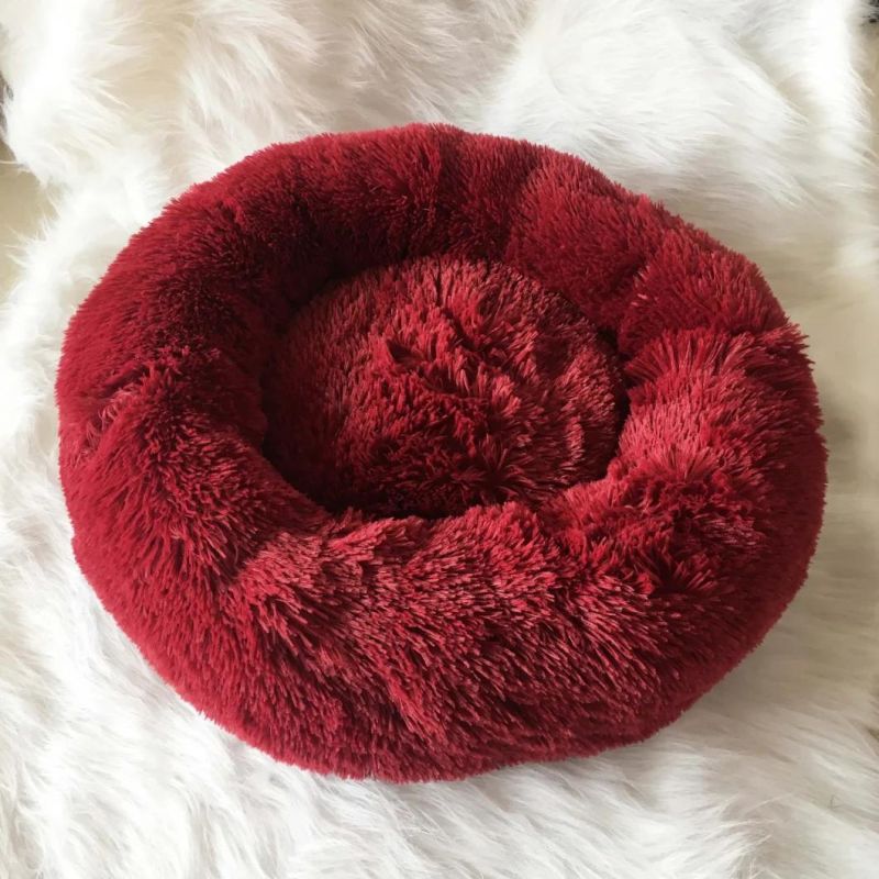 New Super Soft Bed Round Washable Long Plush Kennel Cat House Velvet Mats Sofa Pet Bed