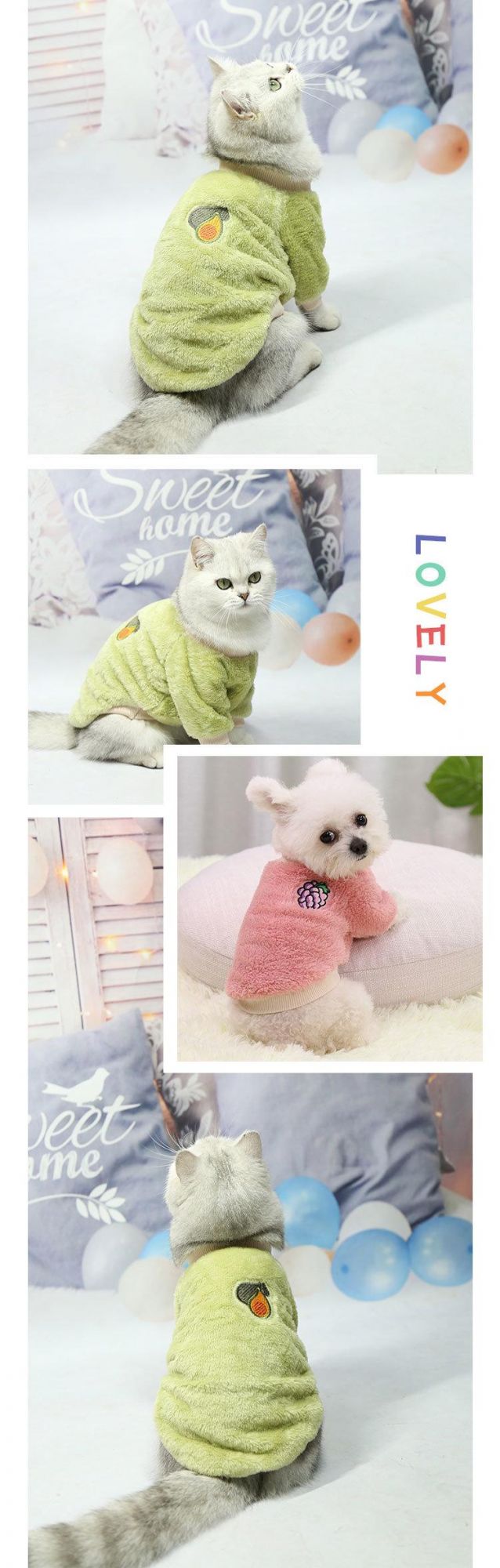 Factory Direct Wholesale Flannel Soild Warm Comfortable Pet Dog Clothes