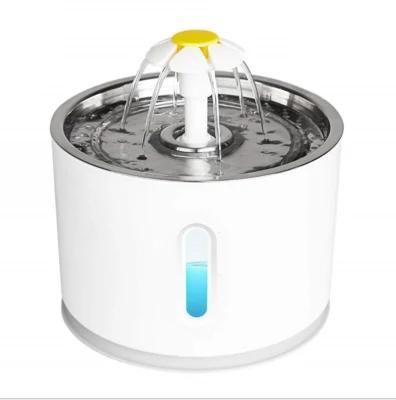 Manufacturer Wholesale Automatic Power off Filter Drinking LED Round Cat Water Fountain