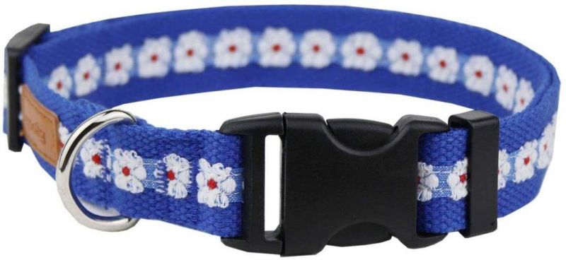 Floral Dog Collar Adjustable Flower Pattern Basic Dog Collar