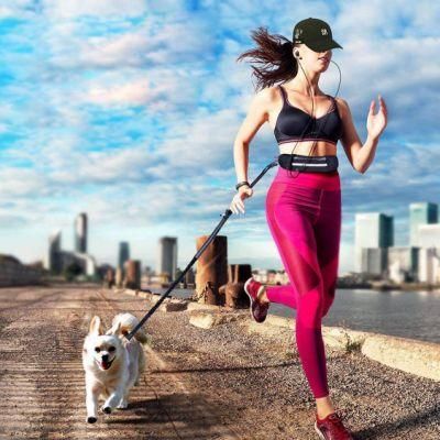 Waist Dog Leash with Storage Bag for Running Walking Pet Leash