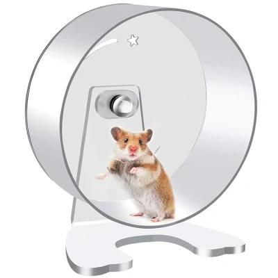 Profession Design Hot Transparent Acrylic Silent Running with a Plastic Base 13-30cm Exercise Hamster Wheel