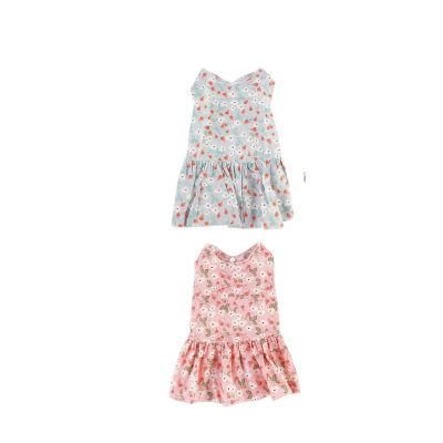Fashion Floral Pattern Pet Dress Dog Clothes with Lovely Colorful Petal Shirt Vest Puppy for Dogs Outfit Sundress