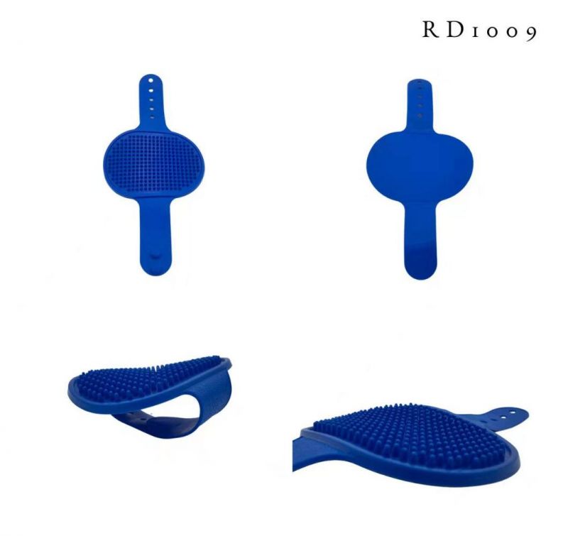 Rounded Design Durable Pet Massage Bath Brush Blue