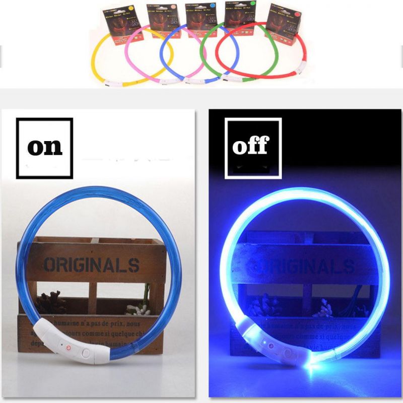 LED Dog Collar USB Rechargeable Glowing Pet Dog Collar