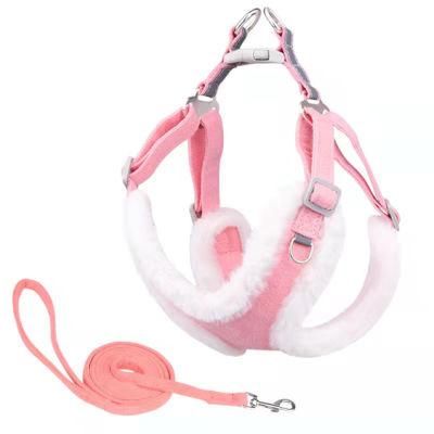 Dog Harness Princess Pink Soft Suede Pet Harness