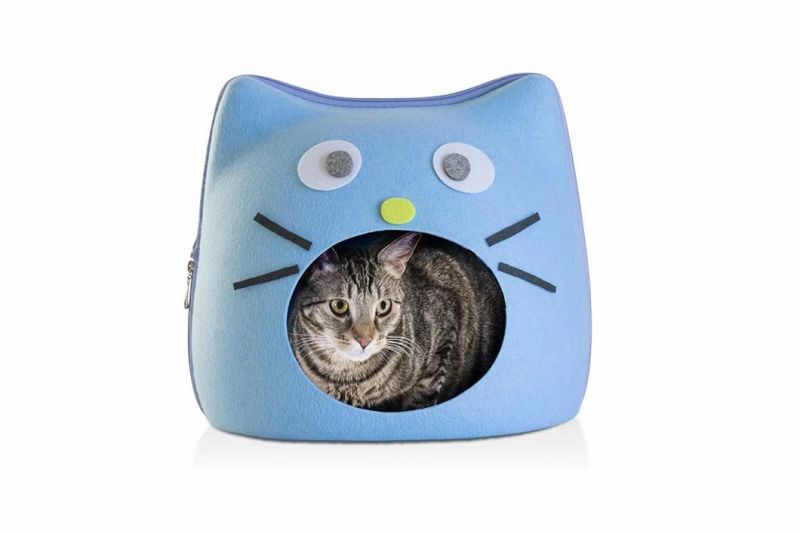 Pet Cave Nest Foldable Soft Winter Leopard Dog Bed Strawberry Cave Pet House Cute Kennel Nest Dog Fleece Cat Bed House