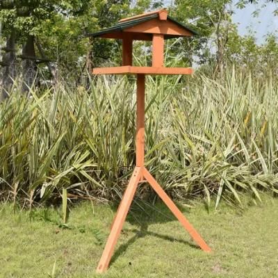 Outdoor Waterproof Wooden Bird Feeder with Stand Wholesale Bird Cage