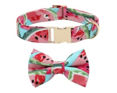 Free Sample Custom Dog Collar with Bowtie Bandana Pet Collar Dog Leash Adjustable Dog Collar Set Pet Supplies Pet Accessories