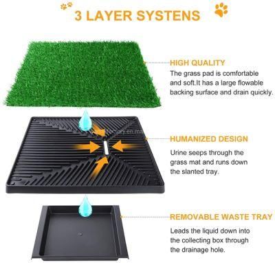 Wanhe Top Quality Weatherproof and Portable Potty Trainer with Drawer Artificial Grass Puppy Pad Collection for Pets
