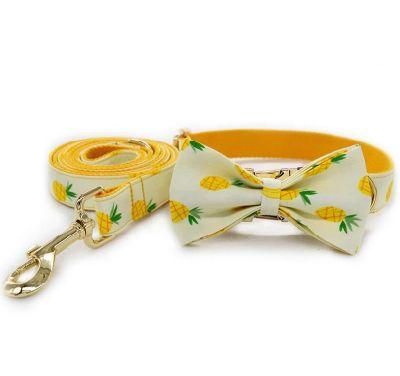 High Qquality Faction Pattern Style Dog Collar with Leashes Sets with Bowtie