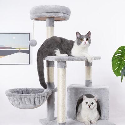Hot Professional Pet Factory Supply Climbing Playing House Products Indoor Playing Tower Scratcher Wooden Big Climbing Cats Scratch Tree