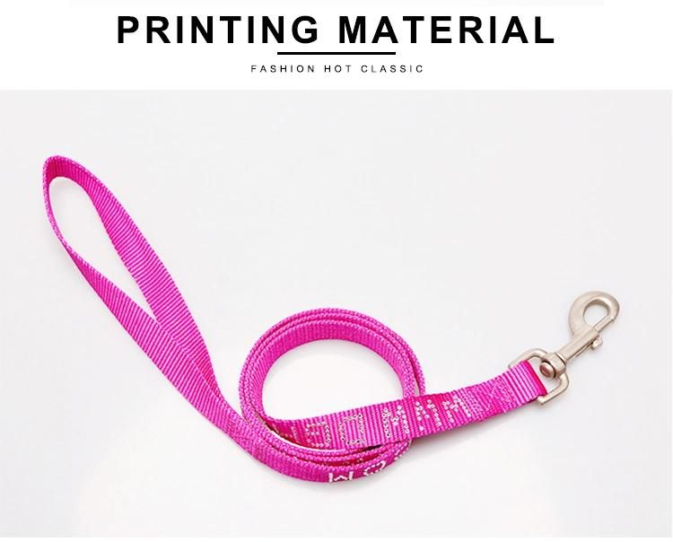 Custom Nylon Service Custom Print Logo Rope Dog Leash Webbing
