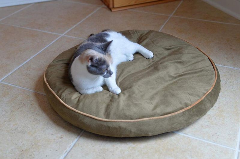Round Pet Cat Mat Dog Mattress with Waterproof Lining
