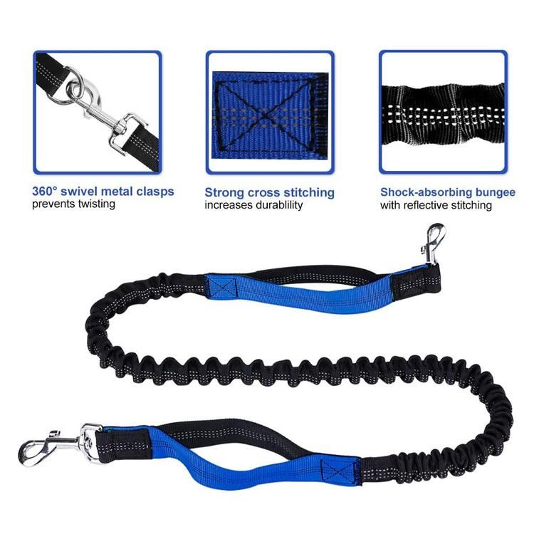 Hands Free Reflective Nylon Bungee Pet Dog Leash