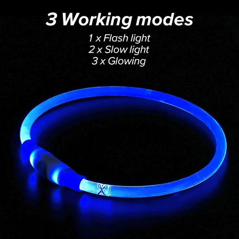 Spupps USB Rechargeable LED Dog Collar for Small Medium Large Dogs
