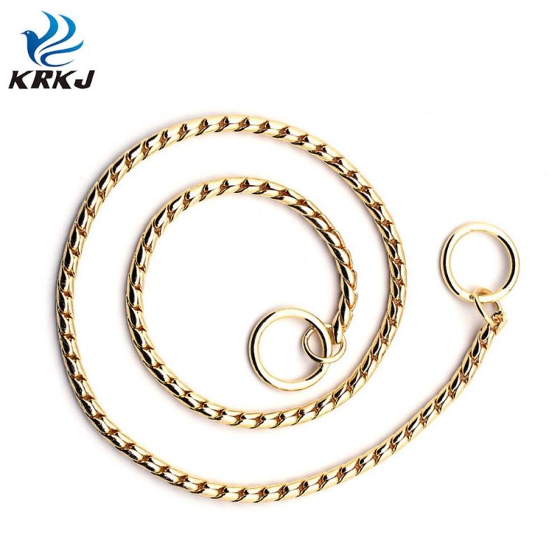 High Quality Copper Material Gold Black Silver Decorative Dog Metal Snake Chain Leash for Pet