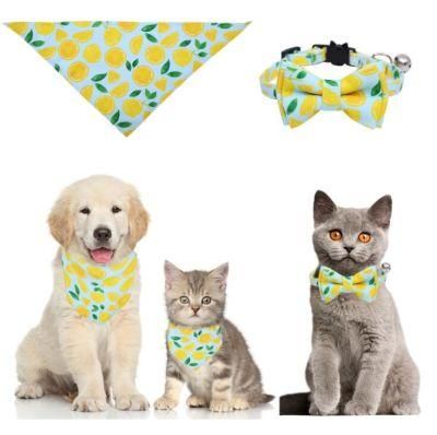 Adjustable Bowtie and Scarf Triangle Bibs Kerchief for Puppies