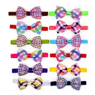 Pet Grooming Accessories Classic Plaid Style Pet Adjustable Dog Cat Bowties