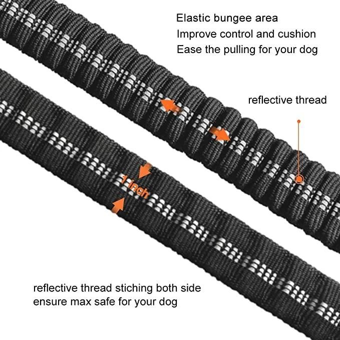 6FT Strong Bungee Dog Leash with Upgraded Reflective for Medium Large Dogs