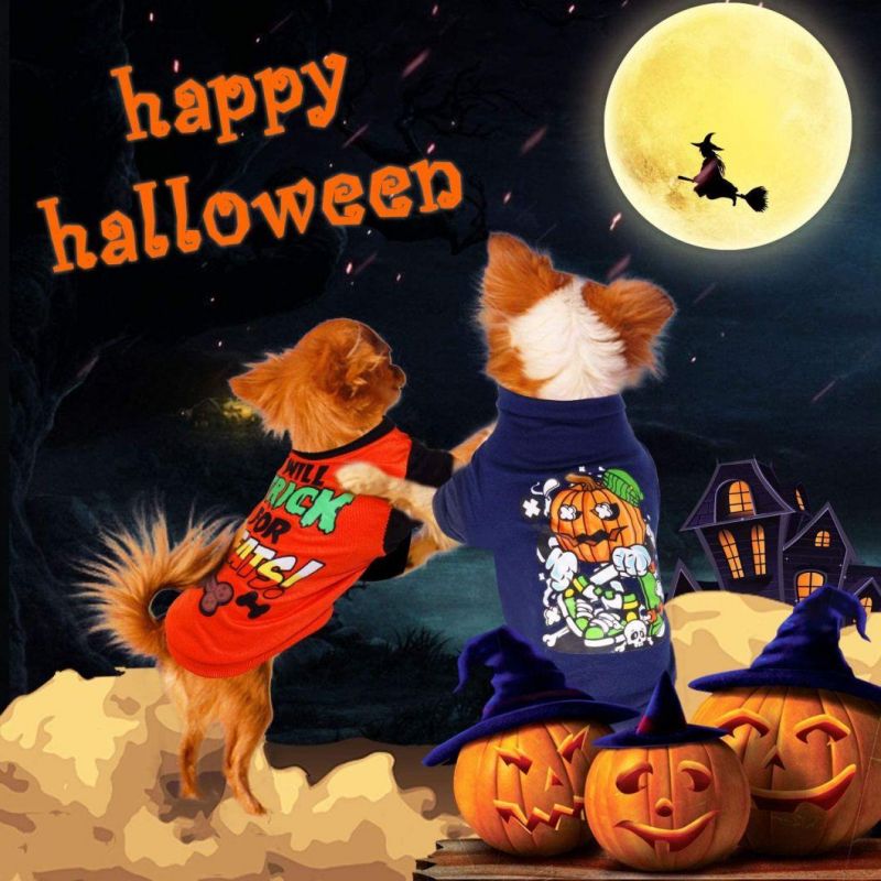 Halloween Dog Shirts Printed Puppy Shirt Pet T-Shirt Cute Dog Clothing