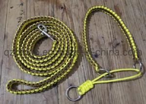Yellow Color Hand-Made Paracord Leash and Collar Set Pet Set
