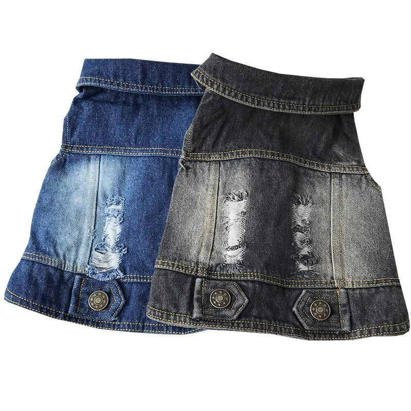 Fashionable Jeans Pet Puppy Clothes Dog Denim Vest Jeans Clothes Jackets