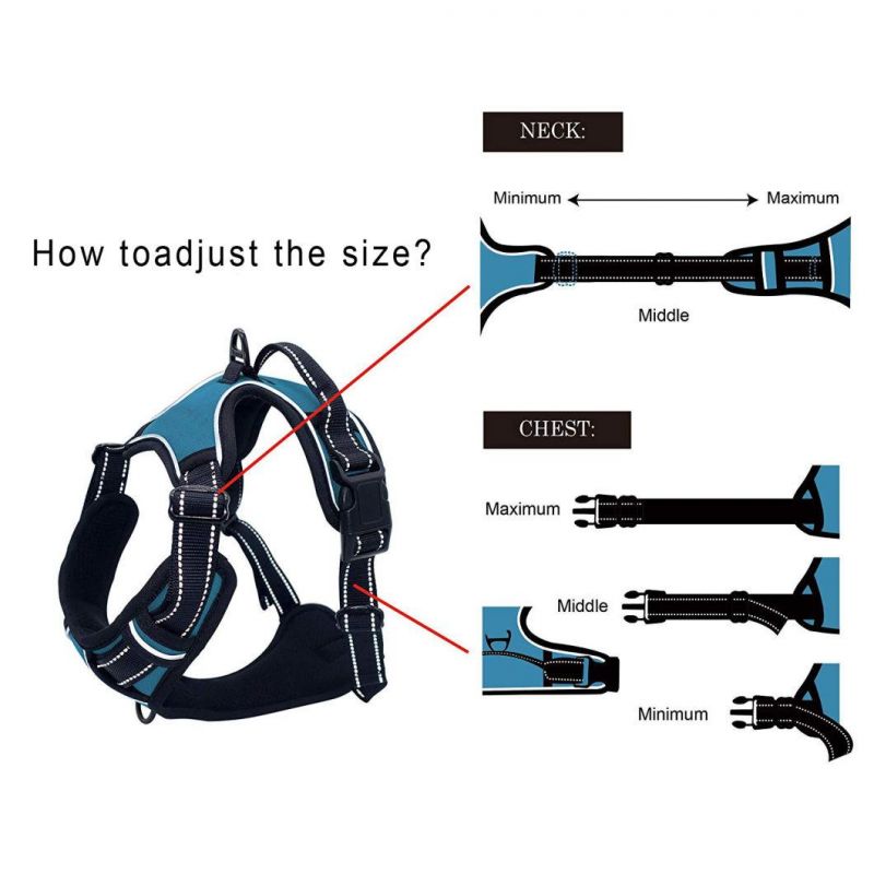 Dog Chest Strap, Anti-Pull, Pet Chest Strap, Adjustable, Outdoor Pet Vest 3m Reflective Strip, Oxford Cloth Material, Dog Vest, Easy to Control, Suitable for Sm