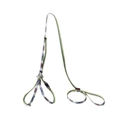 New Design Adjustable Y Style Cat Harness Geometry Pattern Pet Collars and Leash Set