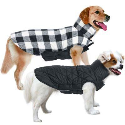 Dog Coat for Cold Weather British Style Plaid Warm Dog Vest for Small Medium Large Dogs