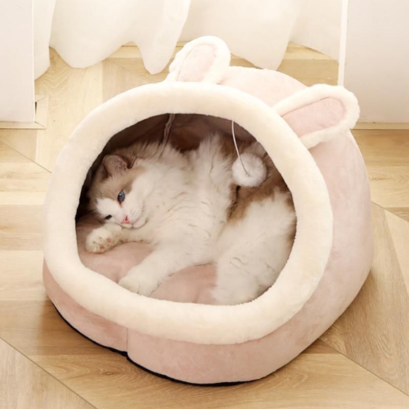 Soft Washable Cushion Fluffy Cat Bed Pet Beds, Washable Plush Round Donut Eco Friendly Sofa Large Luxury Cat Bed