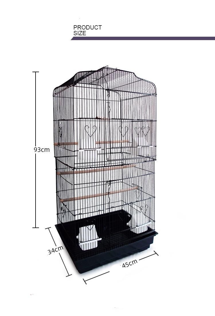Factory Wholesale Myna Budgerigars Cockatiel Parrot Feeding Living Birds Cages Indoor Pet House Large Metal Tall Bird Cage