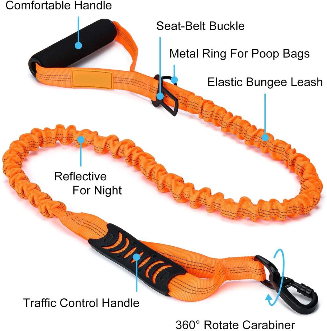 Reflective Bungee Dog Leash with Comfort Padded Handles