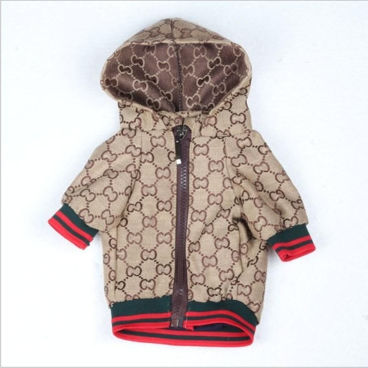 Fashion Brand Zip-up Pet Jacket Waterproof Dog Clothes Coat