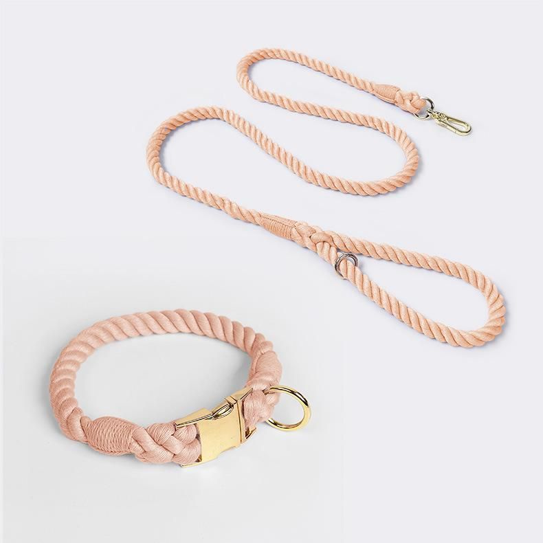 Custom Pet Leash Comfortable Dog Rope Leash Dog Metal Accessories Collar and Leash Set