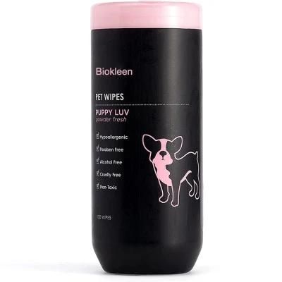 Biokleen Biodegradable Puppy Vitamin E Private Label Soft Eco Organic Shampoo Pet Grooming Wipes