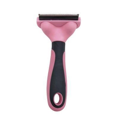 Dog Cat Grooming Brush Comb Reduce Shedding Hair Pet Accessories Pink-S