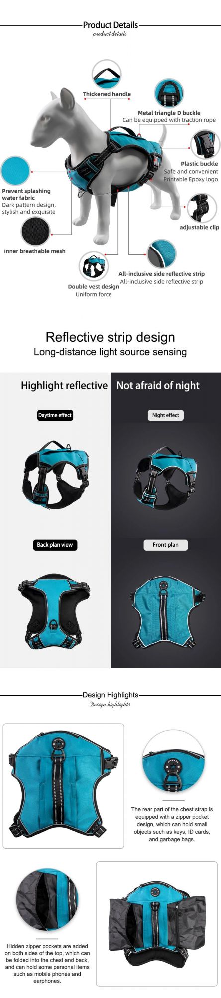 Retractable Dog Harness Special Design 2022 Trending Products Pet Harnesses Dog Harness OEM
