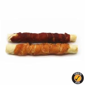 15cm Chicken/Duck Wrapped Rawhide Nutrition Dog Snack Pet Food