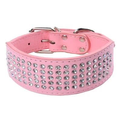 Solid Dog Prong Collar Breathable Dog Leather Collar Handmade PU Leathere Pet Collar