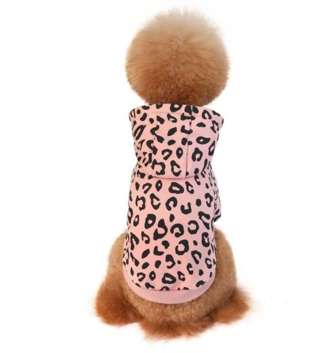 Fashion Leopard Print Fleece Dog Hoodie