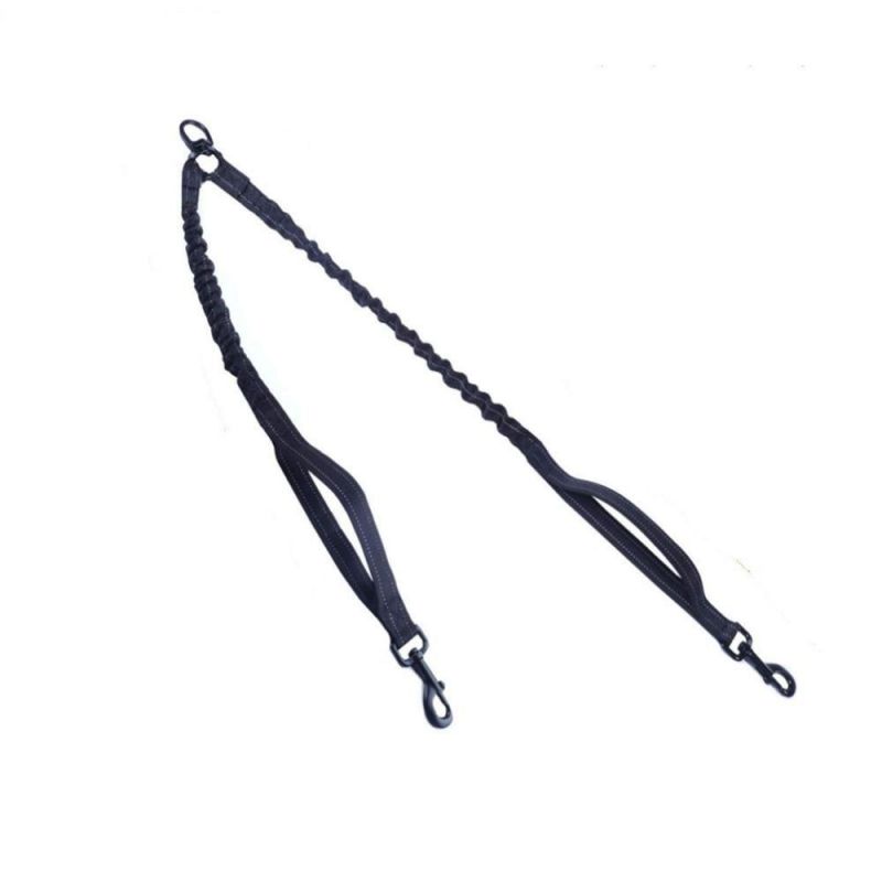 Hot Sale Night Reflective Bungee Dog Leash for Two Pet Dogs Walking