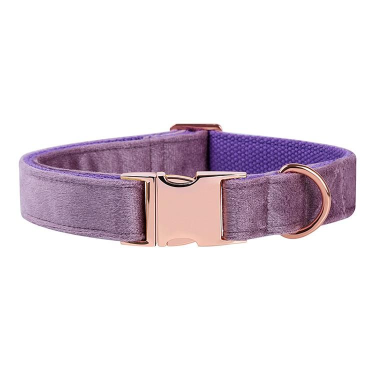 Velvet Suede Pet Collar Cotton Webbing Dog Collar