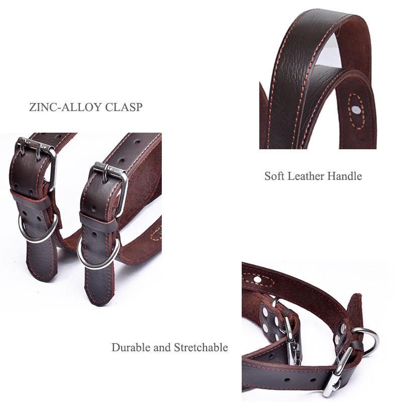Leather Dog Collar for Small Medium Large Dog Adjustable Soft Breathable Leather