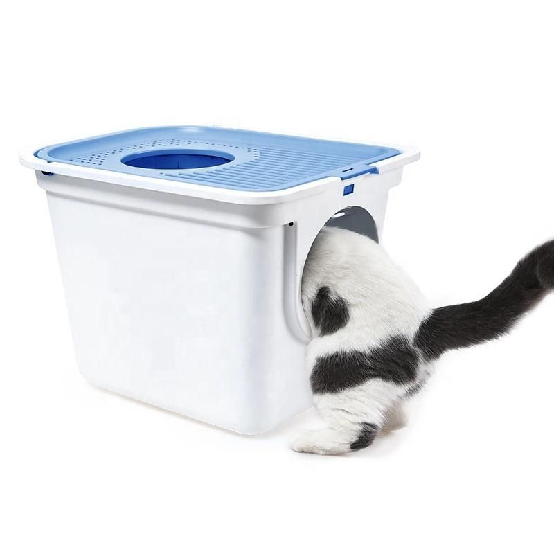 High Quality Cat Litter Box Toilet Configurable Cat Litter Box Top-Entry or Front-Entry Reduces Litter Tracking Wbb18603