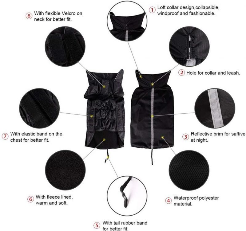 Comfortable Reflective Double Sided Dog Winter Coat Fleece Vest for Pets