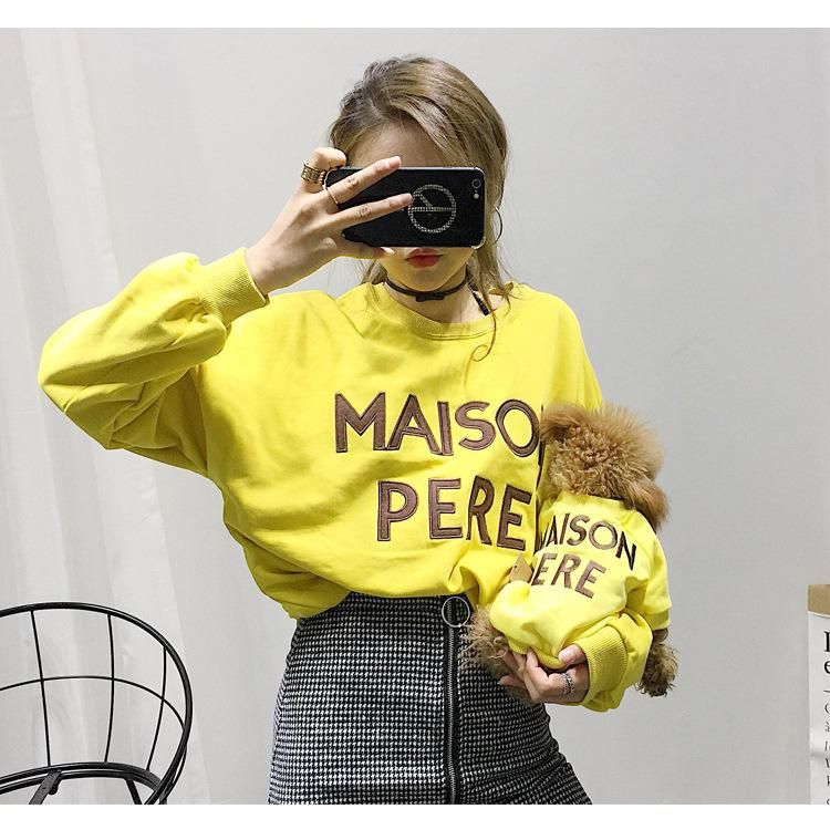 New Striped Pet Parent-Child Outfit Teddy Schnauzer T-Shirt Dog Clothes Owner′s Same Spring and Summer Clothing