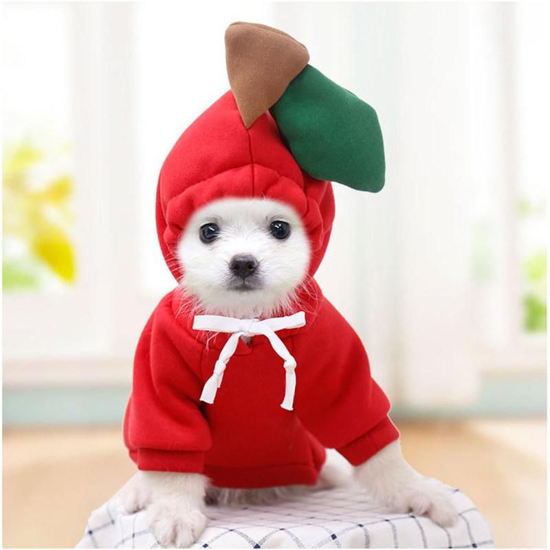 Small Dogs Hoodies Warm Fleece Pet Clothing Cute Fruit Dog Clothes